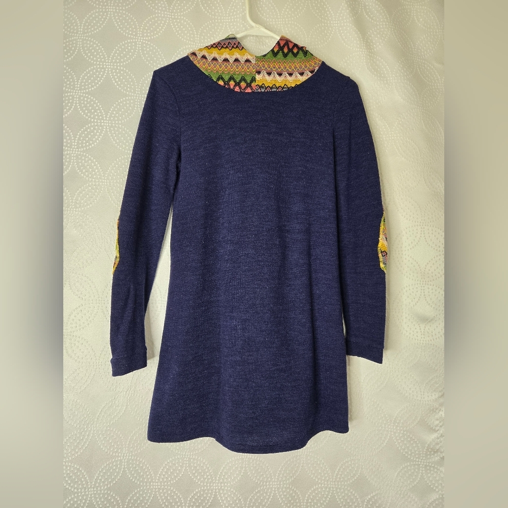 12 PM By Mon Ami Navy Dress with Vibrant Accents